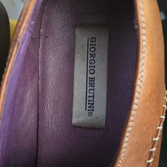 Giorgio Brutini Brown Leather Loafers - Picture 2 of 7